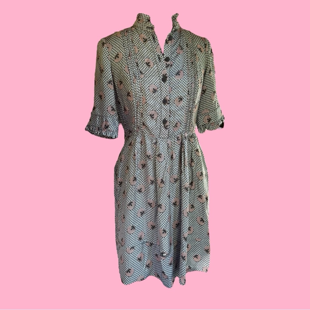 Betsey Johnson Y2K Mod Dot shirt dress, size 6